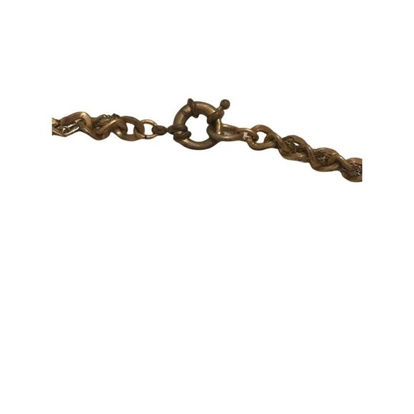 JCrew Necklace Twisted Multi Strand Turquoise Gold Silver Statement Chains - Picture 4 of 4